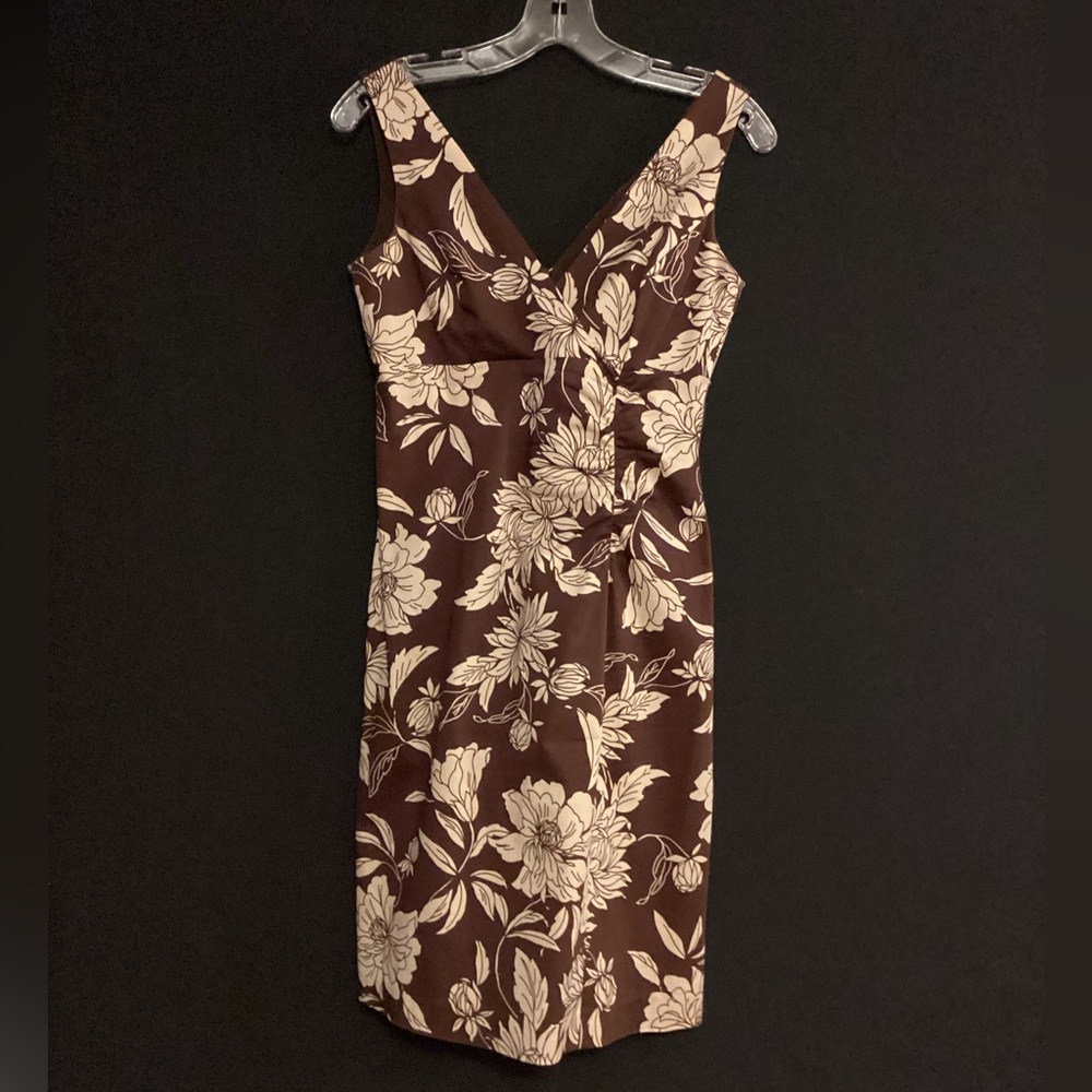 Donna Ricco brown and cream floral dress